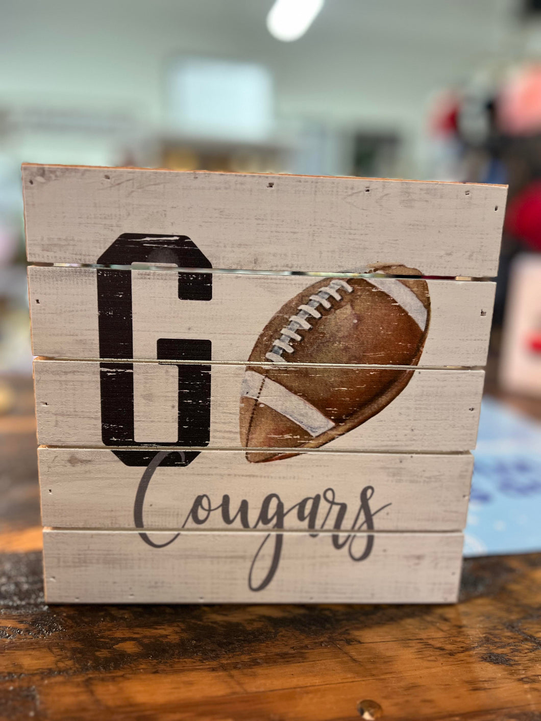 Go Cougars Wooden Sign