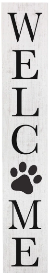 Welcome Paw Print Porch Board