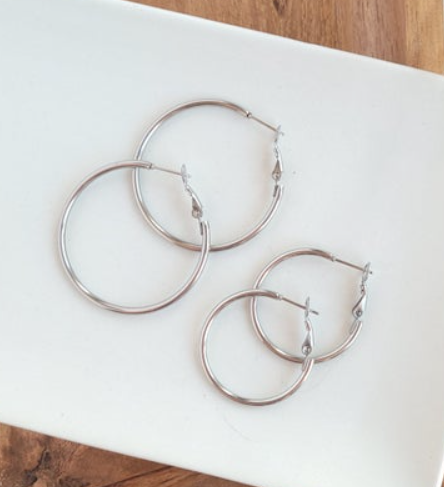 Large Remi Hoop Earrings - Stainless Steel