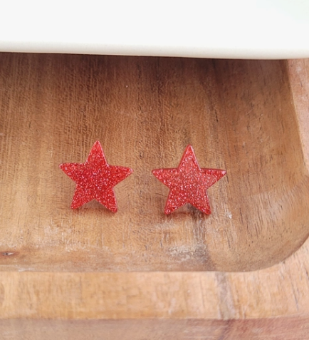 Liberty Star Studs - Red