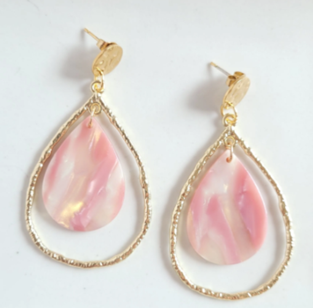Savannah Earrings - Dusty Rose Shimmer