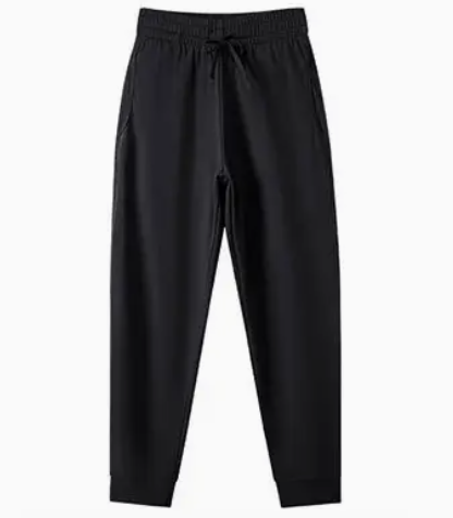 Ladies Trendy Elastic Waist Sweatpants Joggers - Black