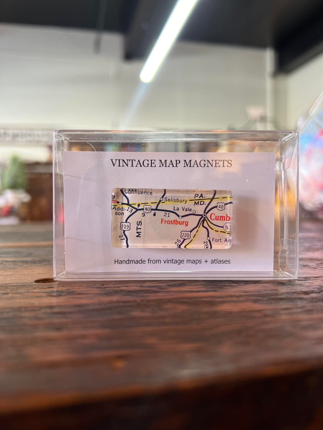 Frostburg, MD Vintage Map Magnet - Rectangle