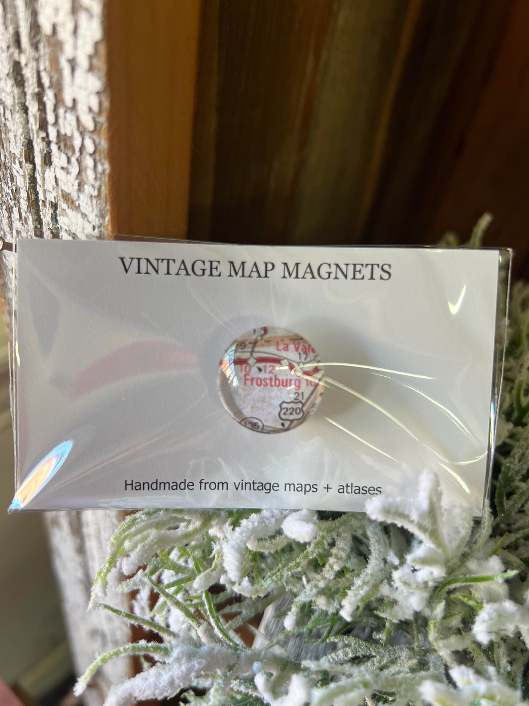 Frostburg, MD Vintage Map Magnet - 3/4
