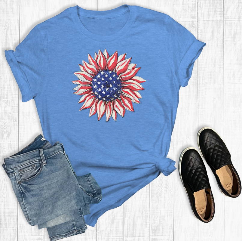 July 4th Sunflower Tee