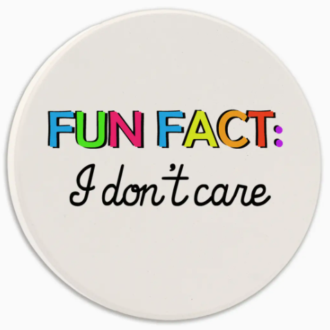Fun Fact Round Car Coaster