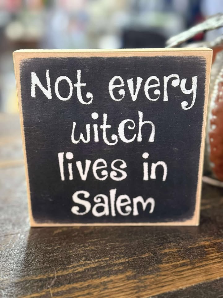 Witch Salem Block Sign