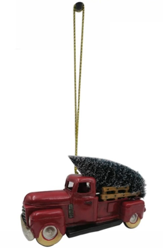 Resin Truck with Tree Ornament