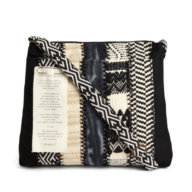 Your Journey Black and Cream Cross Body Bag