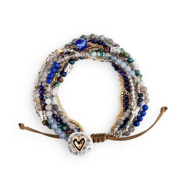 Beaded Love Bracelet - Indigo - Jewelry