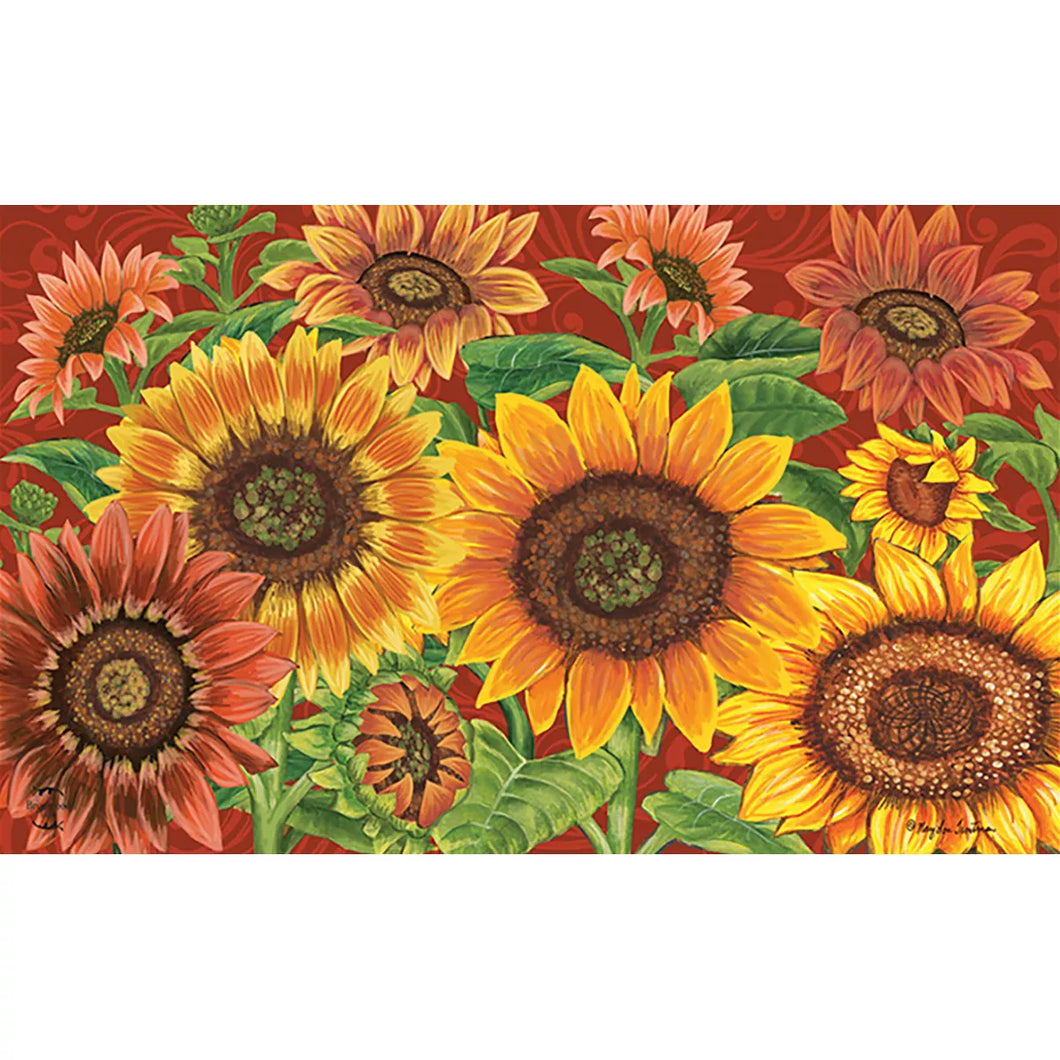 Colorful Fall Sunflowers Doormat