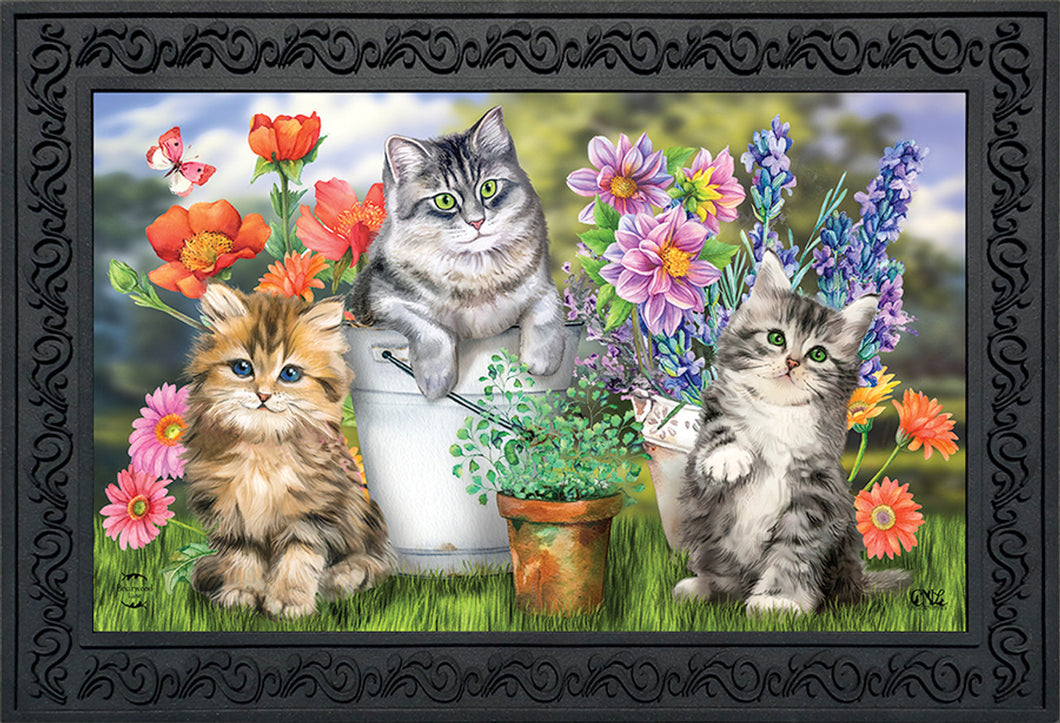 Briarwood Lane Garden Cats Spring Doormat