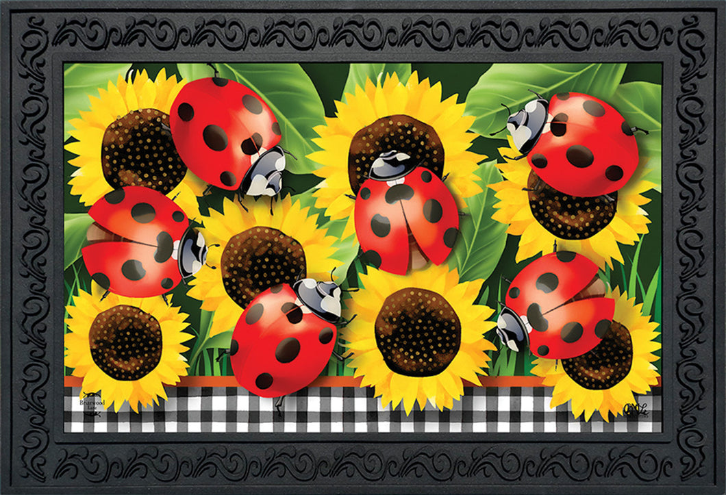 Ladybugs and Sunflowers Doormat