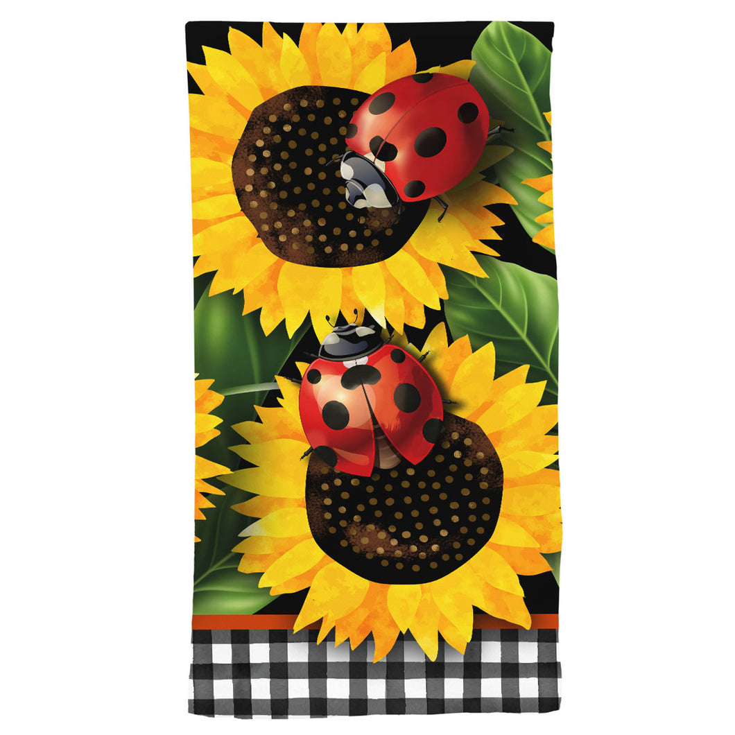 Ladybugs and Sunflowers Hand Towel