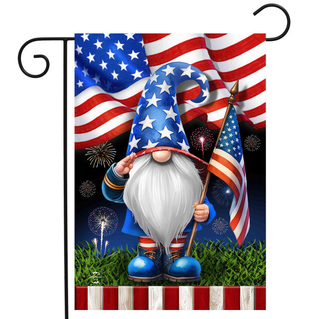 Saluting Gnome Garden Flag