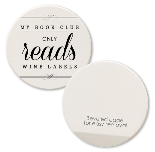Book Club Reads Wine Labels Round Car Coaster
