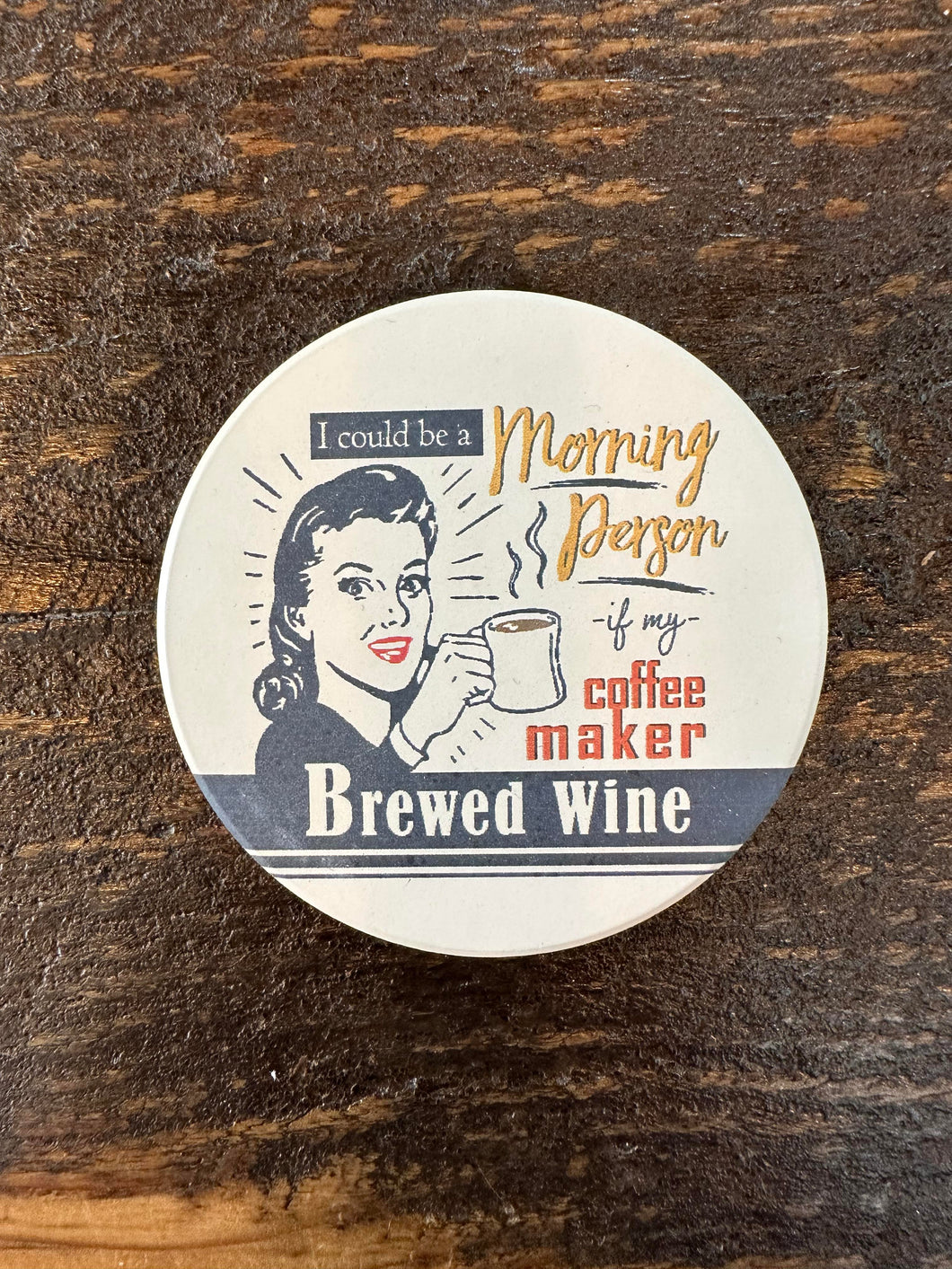 Coffee Maker Brewed Wine Round Car Coaster