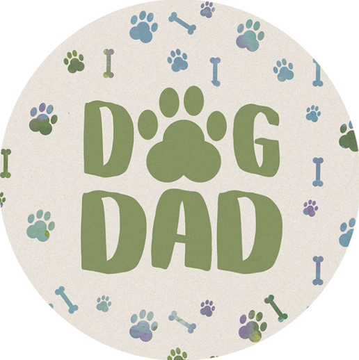 Dog Dad Round Car Coaster