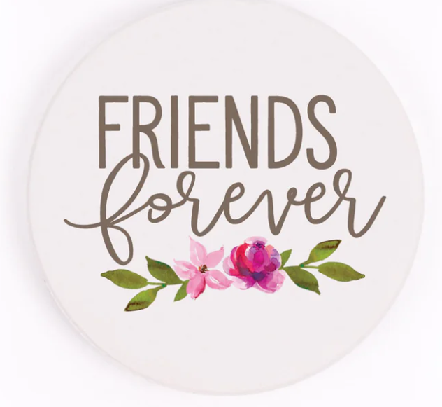 Friends Forever Round Car Coaster