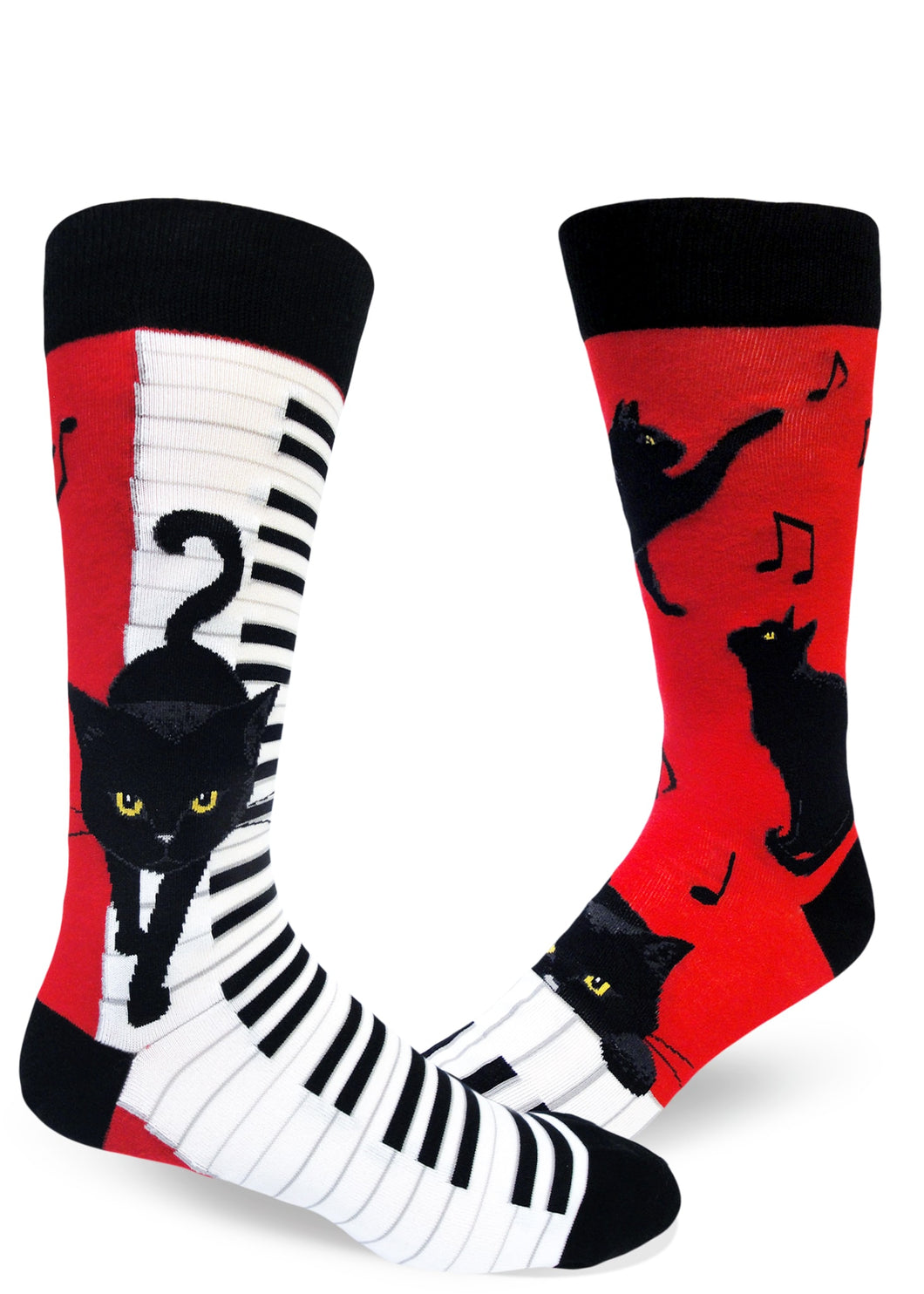 Piano Cat Men's Crew - Red