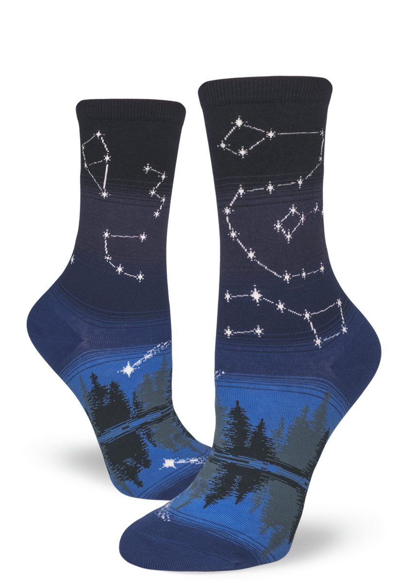 Constellations Women's Crew Socks - Into the Blue