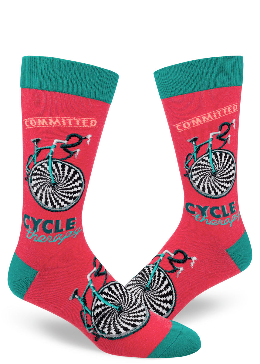 Cycle Therapy Women's Crew Socks - Heather Red