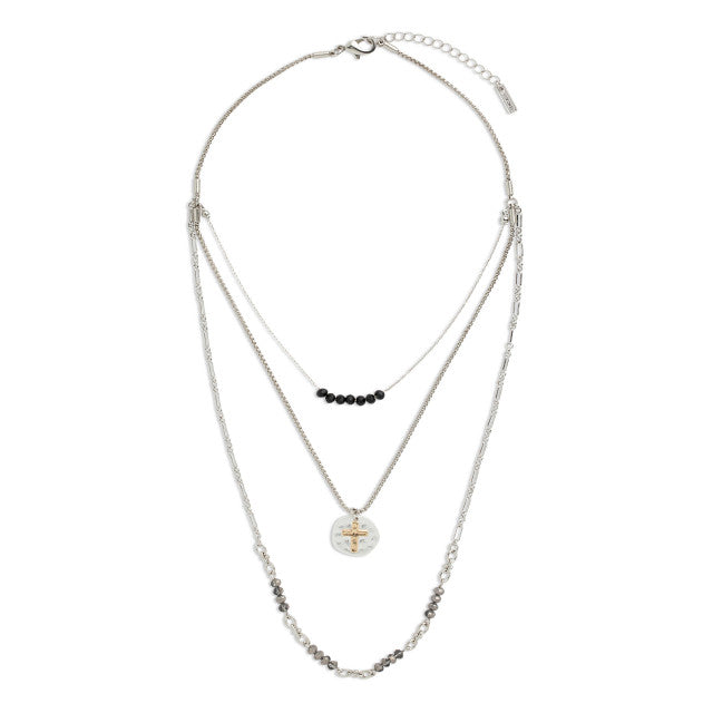 Beaded Prayer Necklace - Black