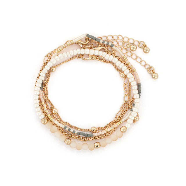 Bracelet Set of 5 - Rose Cloud Gold