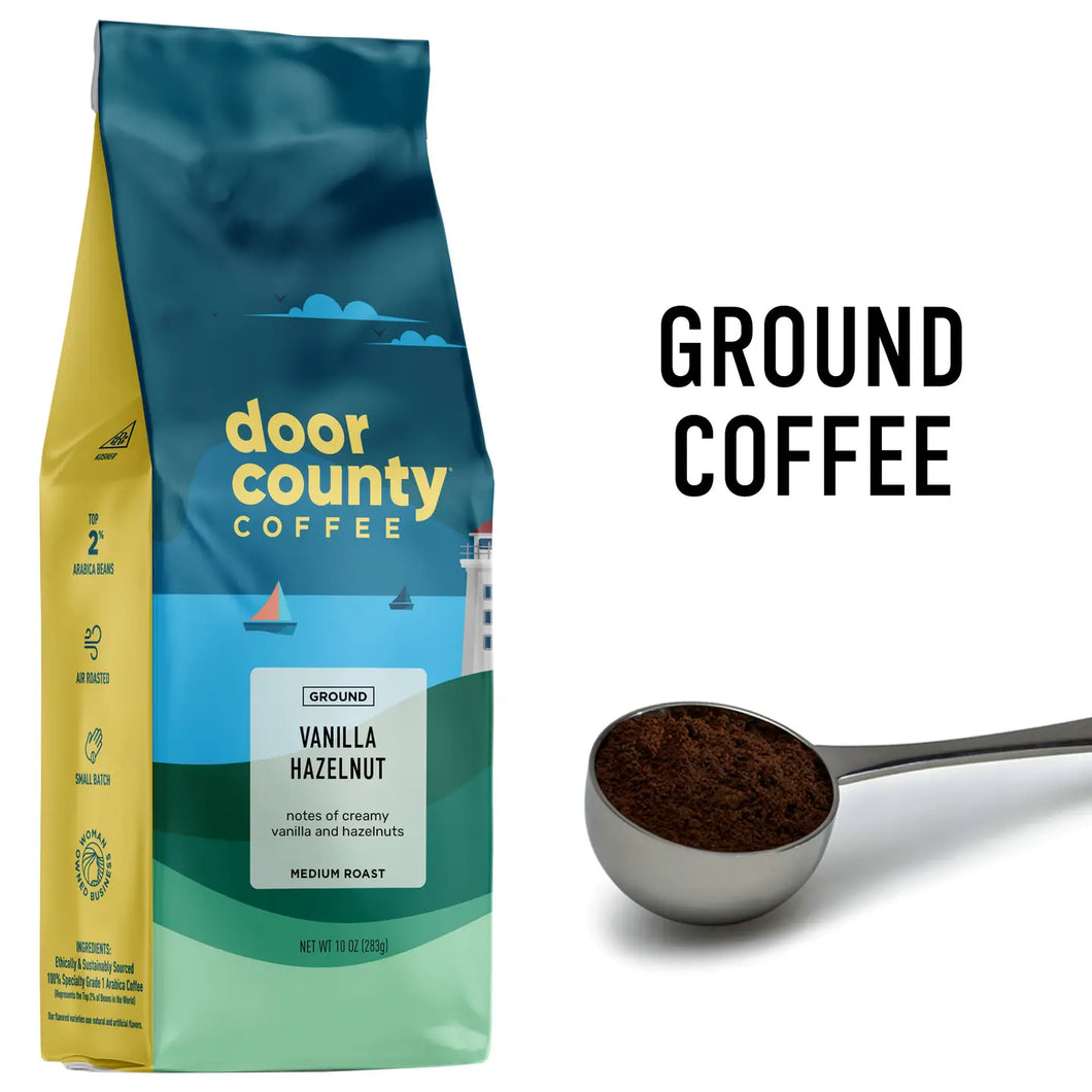 Door County 10oz Vanilla Hazelnut Speciality Coffee Ground