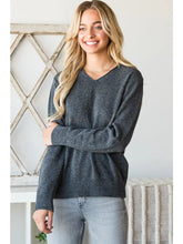 Load image into Gallery viewer, Long Sleeve V-Neck Sweater - Black
