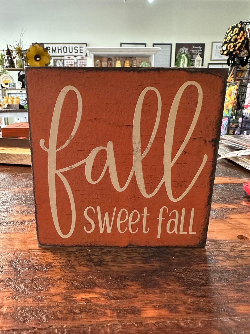 Fall Sweet Fall Wooden Block Sign