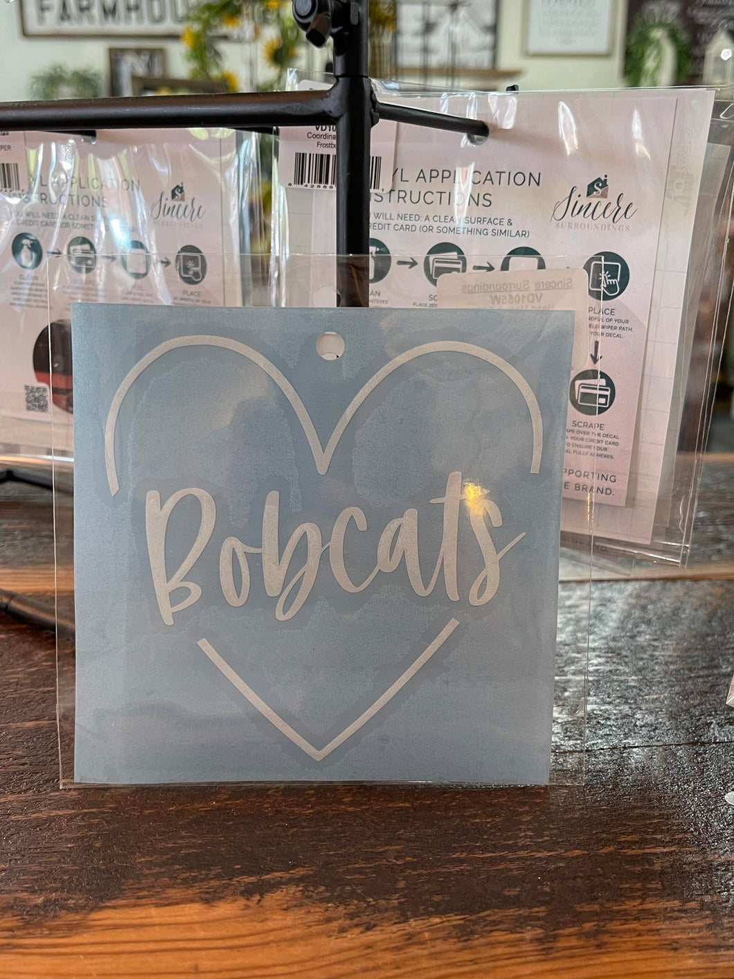 I Love Bobcats Heart Car Decal