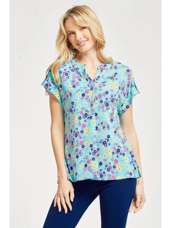 Emerald Lizzy Dolman Short Sleeve Wrinkle Free Top
