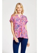 Load image into Gallery viewer, Coral Multi Lizzy Dolman Short Sleeve Wrinkle Free Top
