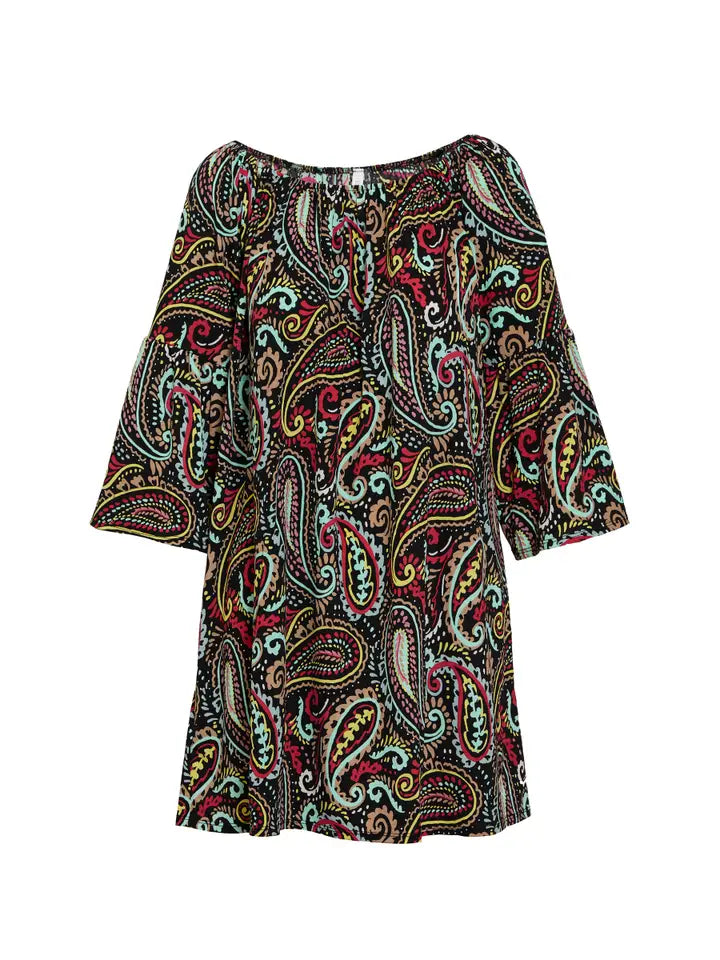 Black Multi Mia Off Shoulder Dress