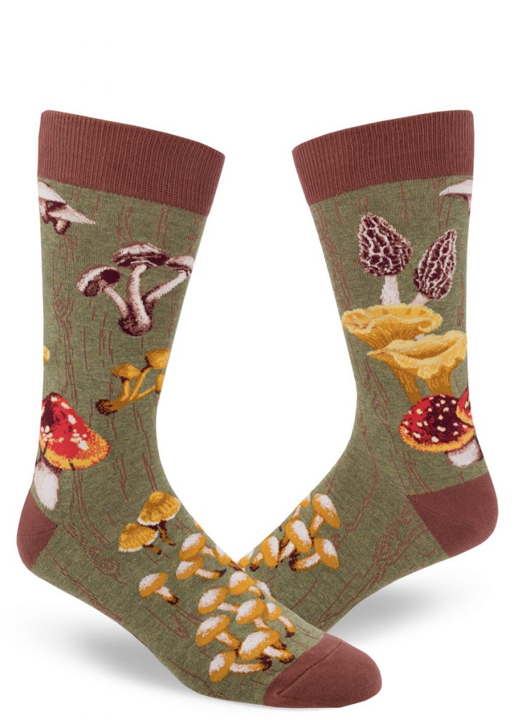 Mushroom Women's Crew Socks - Heather Moss