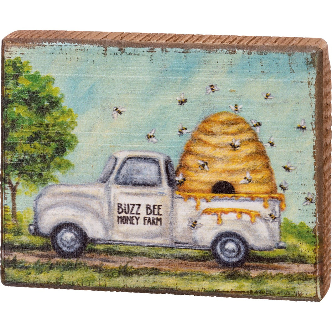 Bees Honey Farm Block Sign