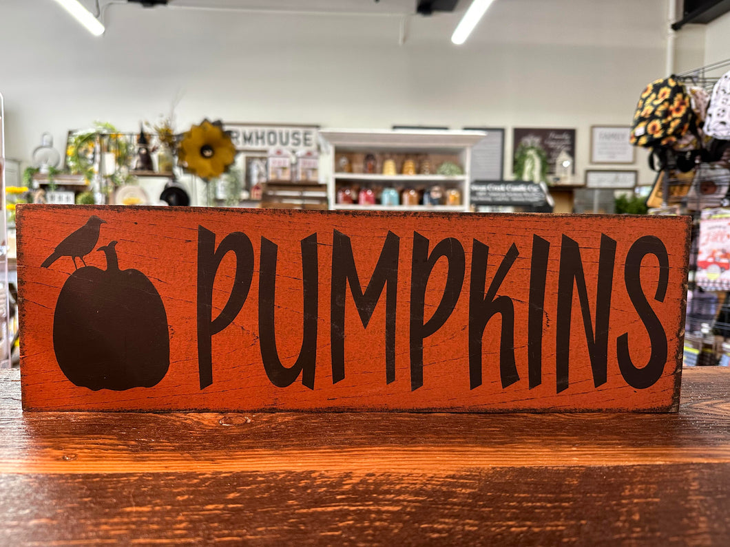 Wooden Pumpkin Sign