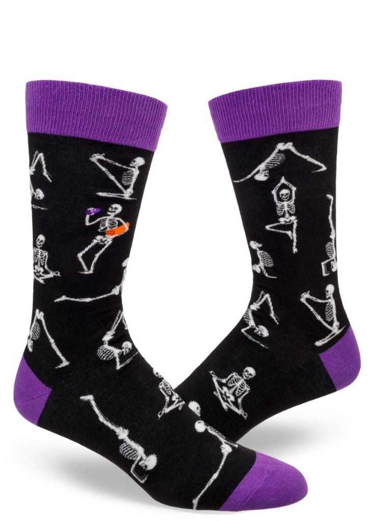 Skeleton Yoga Women's Crew Socks - Black