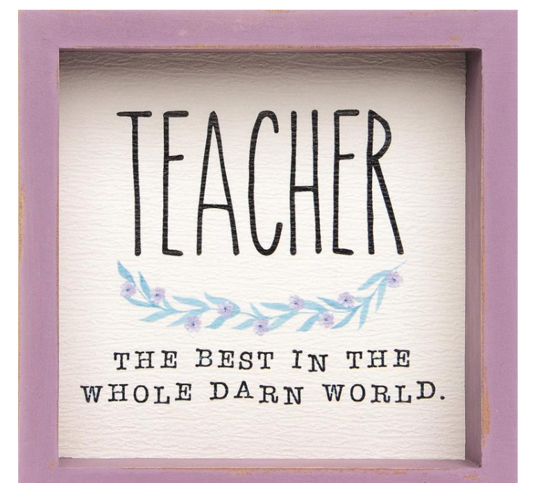Teacher Best In the World Framed Art Sign