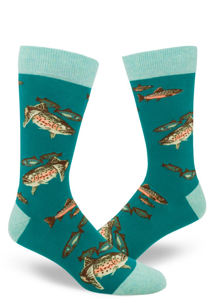 Trout Fishing Men's Crew - Teal