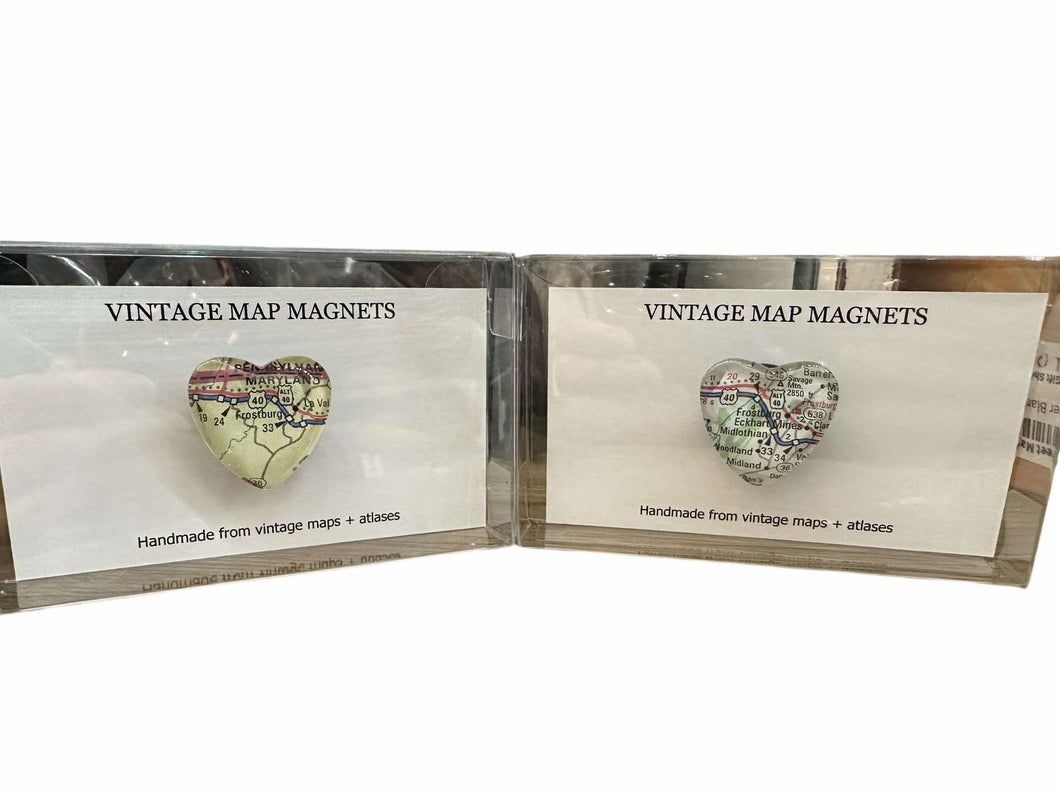 Frostburg, MD Vintage Map Magnet - Heart