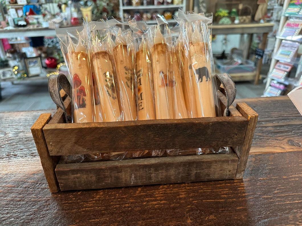 Wax Coated Themed Timer Taper Candle